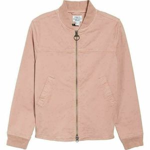 Barbour Blush Pink Zip-Up Ribbed Bomber Jacket 6